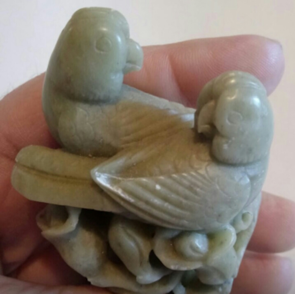 3/$50   Antique carved bird decor, soapstone